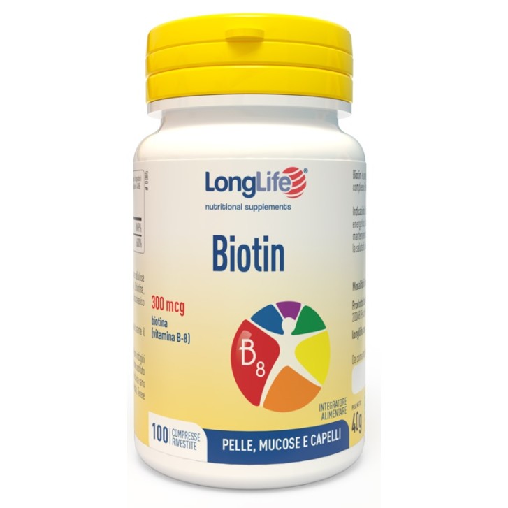 Longlife Biotin 300  100 Compresse - Integratore Pelle