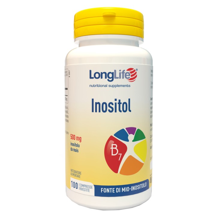 Longlife Inositol 100 Compresse - Integratore Metabolismo dei Grassi a Base di Inositolo