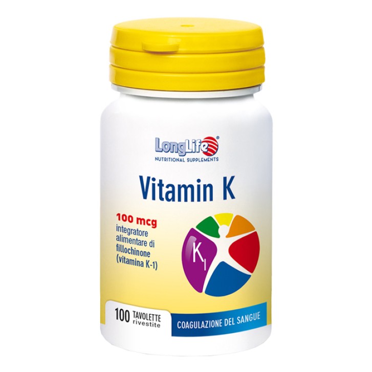 Longlife Vitamin K 100 Compresse - Integratore Coagulazione del Sangue