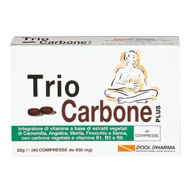 Trio Carbone Plus 40 Compresse - Integratore contro Gas Intestinali