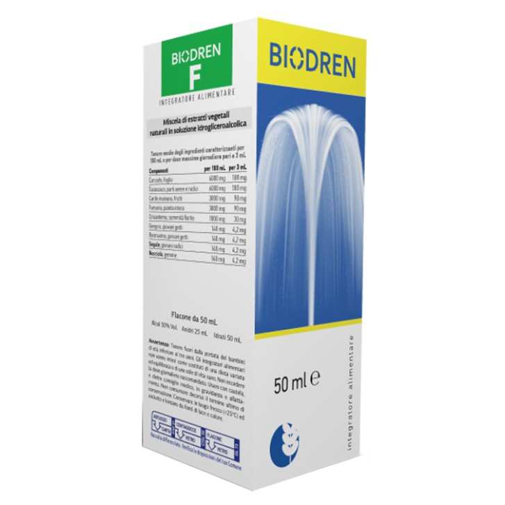 Biodren F Gocce 50 ml - Integratore Alimentare Epatico Naturale