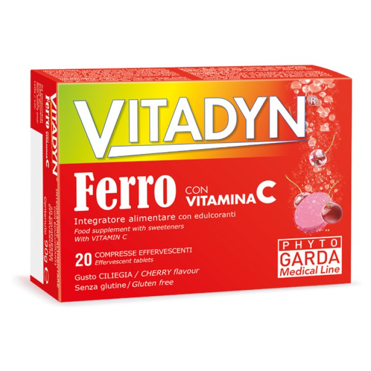 Vitadyn Ferro + Vitamina C 20 Compresse Effervescenti - Integratore Alimentare