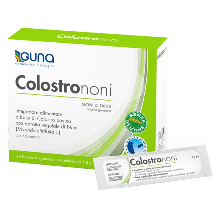 Guna ColostroNoni 24 Bustine Orosolubili - Integratore Intestinale
