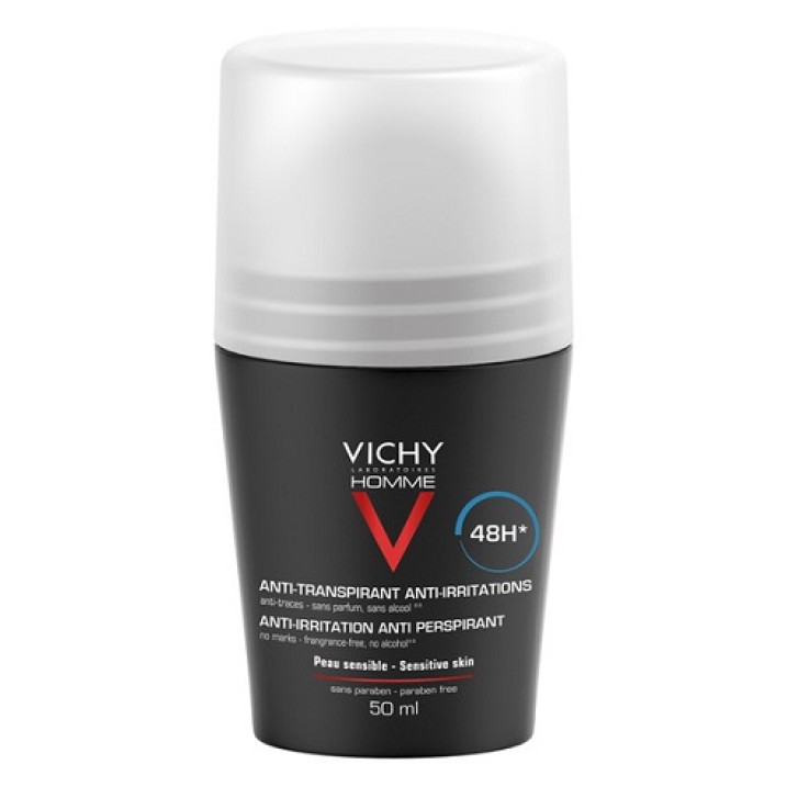 Vichy Homme Deodorante Roll-On 48h Pelle Sensibile 50 ml