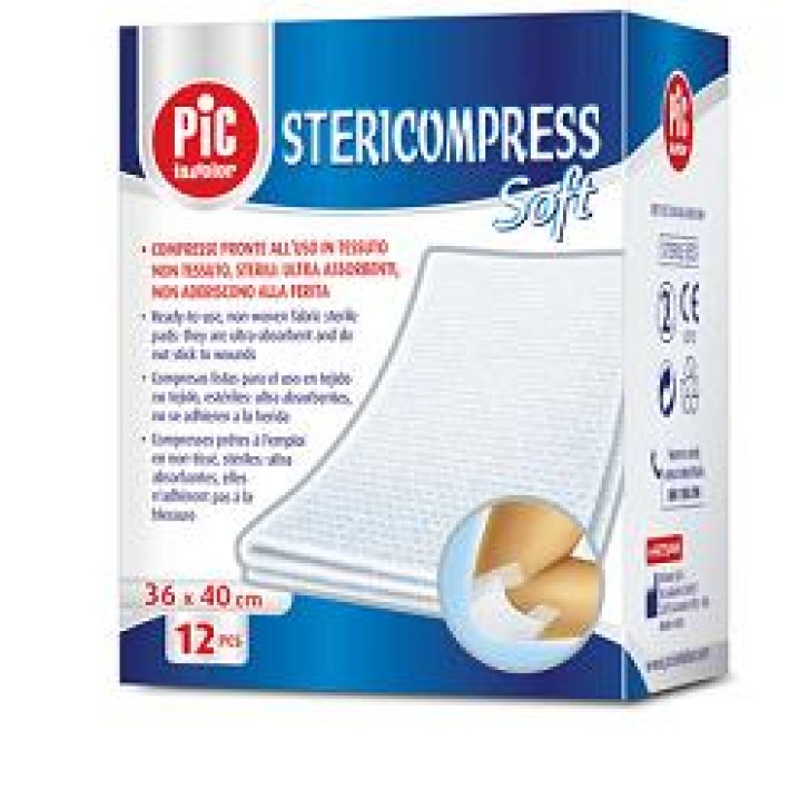Pic Stericompress Soft Tessuto Non Tessuto 36 x 40 cm 12 Garze 