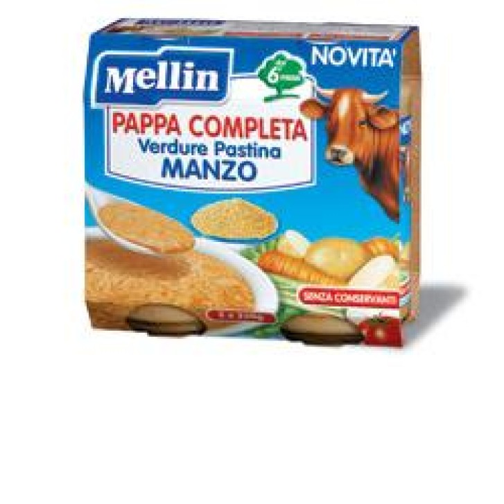 Mellin Pappa Completa Pastina con Manzo e Verdure 2 x 250 grammi