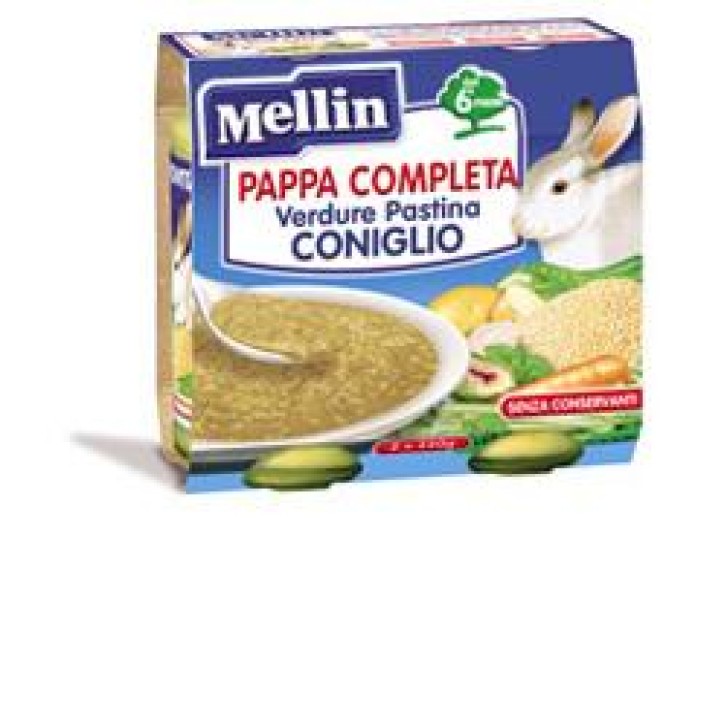 Mellin Pappa Completa Pastina con Coniglio e Verdure 2 x 250 grammi