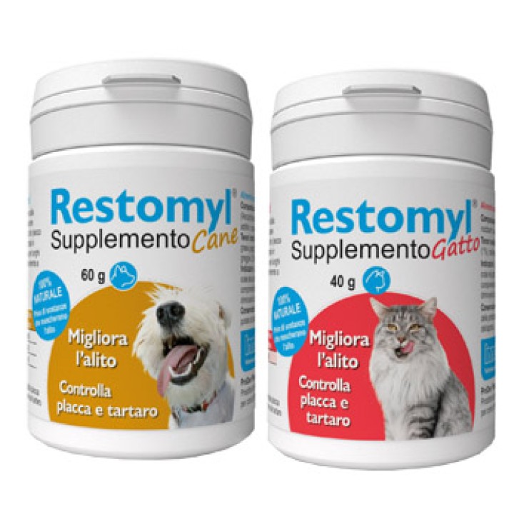 Restomyl Supplemento 40 grammi - Integratore Veterinario Alitosi Cane e Gatto