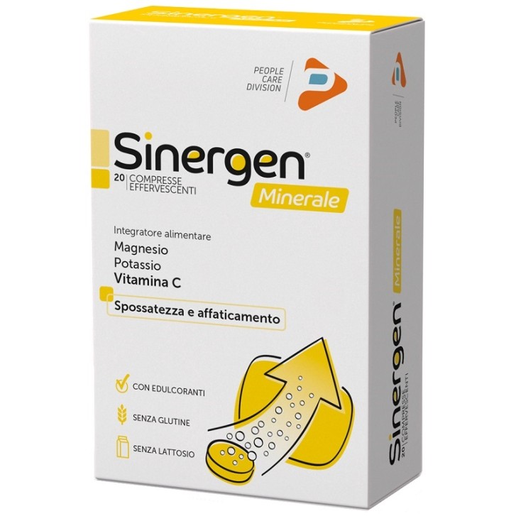 Sinergen Minerale Gusto Arancia 20 Compresse Effervescente - Integratore Magnesio e Potassio