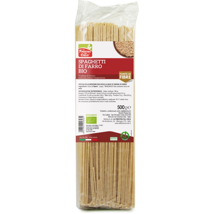 La Finestra sul Cielo Pasta Spaghetti di Farro Integrali 500 grammi