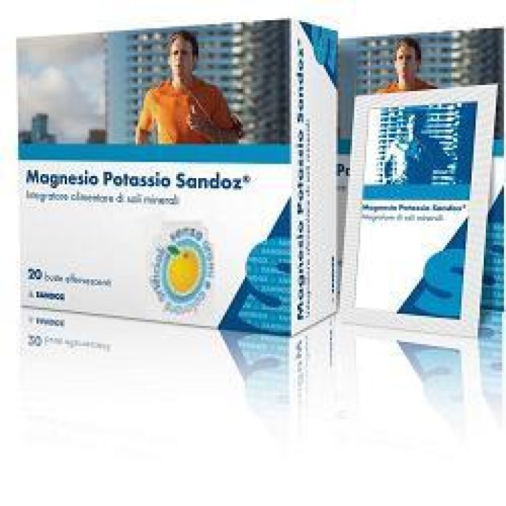 Magnesio e Potassio Sandoz 20 Bustine - Integratore Vitamine e Sali Minerali