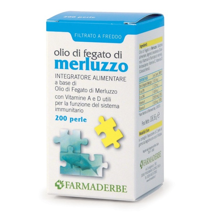 Farmaderbe Olio Fegato Merluzzo 70 Perle - Integratore Omega3