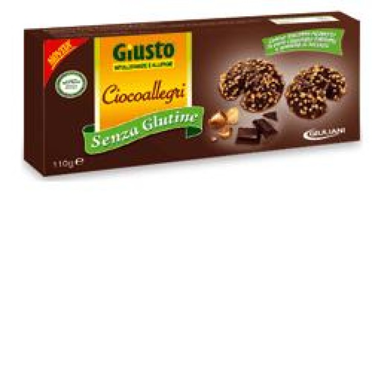 Giusto Senza Glutine Ciocallegri Biscotti con Cioccolato e Nocciola Gluten Free 110 grammi