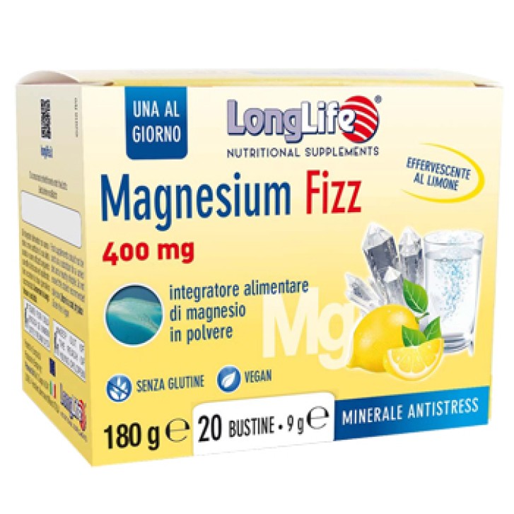 Longlife Magnesium Fizz 20 Bustine Effervescenti - Integratore Antistress
