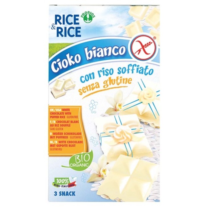 Rice&Rice Cioko Riso Soffiato Cioccolato Bianco 3 x 25 grammi