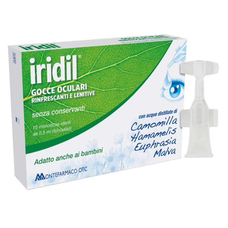 Iridil Gocce Oculari Rinfrescanti e Lenitive 10 Flaconcini Monodose da 0,5 ml