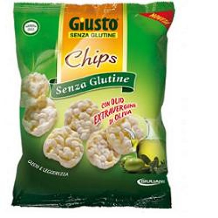 Giusto Senza Glutine Chips con Olio di Oliva Snack Salatp Gluten Free 30 grammi