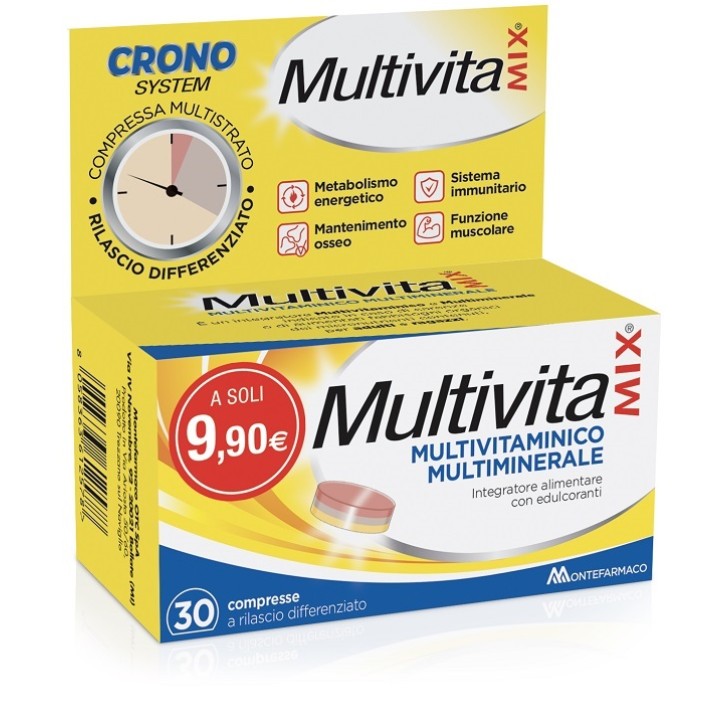 Multivitamix Crono 30 Compresse - Integratore Multivitaminico e Minerali