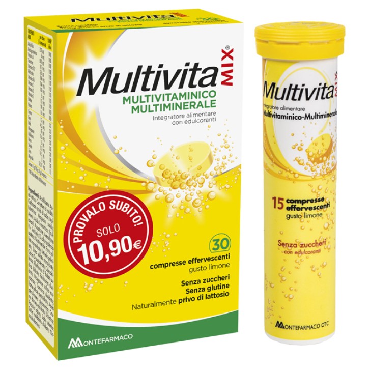 Multivitamix 30 Compresse Effervescenti - Integratore Multivitaminico e Minerali