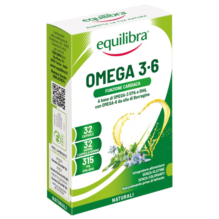 Equilibra Omega 3-6 32 Perle - Integratore Benessere Cardiovascolare