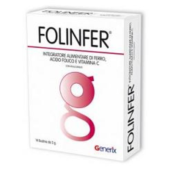 Folinfer 14 Bustine - Integratore di Ferro e Acido Folico