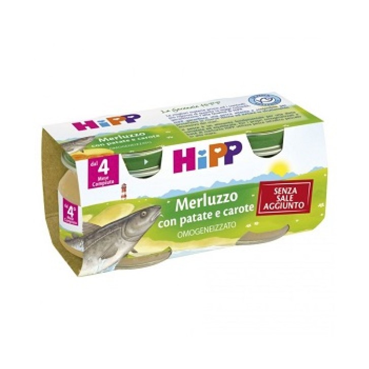 Hipp Bio Omogeneizzato Merluzzo con Patate e Carote 2 x 80 grammi