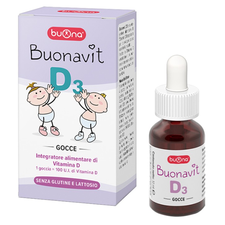 BuonaVit D3 Bambini Gocce 12 ml - Integratore Vitamina D per Ossa Bambini
