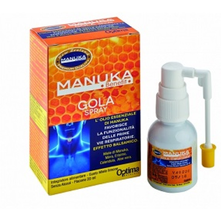 Optima Manuka Benefit Gola Spray 20 ml - Integratore Benessere Cavo Orale