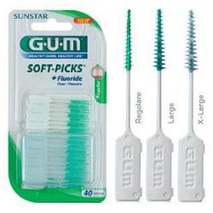 Gum Soft-Picks Scovolini in Go mma con Fluoro X-Large 40 pezzi