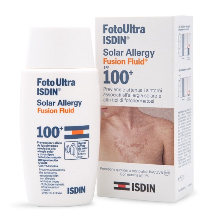 Isdin Fusion Fluid Solar Allergy SPF 100+ Fluido Solare Pelle Reattiva 50 ml