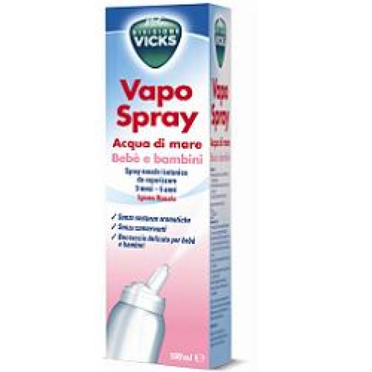 Vicks Vapo Spray Acqua di Mare Isotonico Bebè e Bambini per Igiene Nasale 100 ml