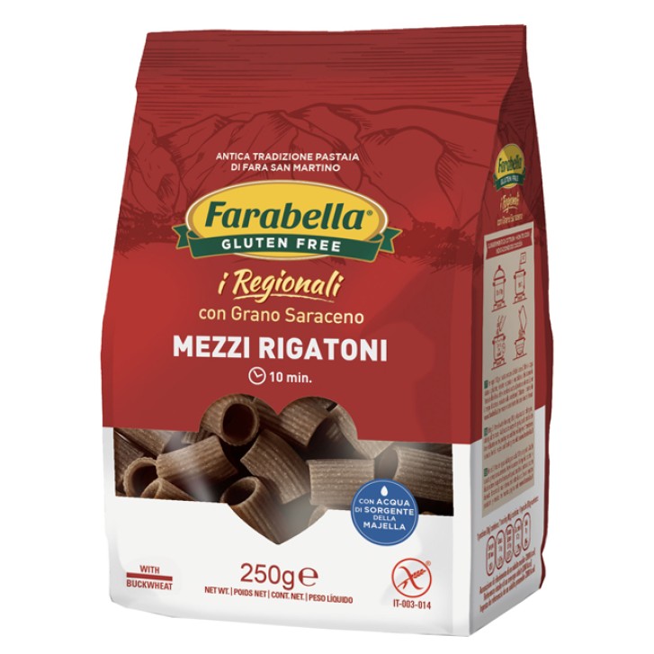 Farabella Pasta Senza Glutine Mezzi Rigatoni al Grano Saraceno 250 grammi