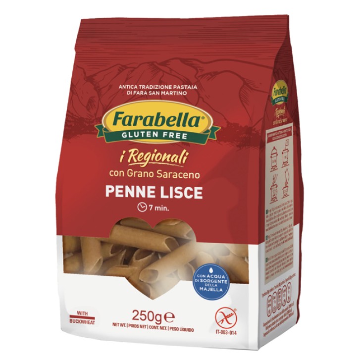 Farabella Pasta Senza Glutine Penne Lisce al Grano Saraceno 250 grammi