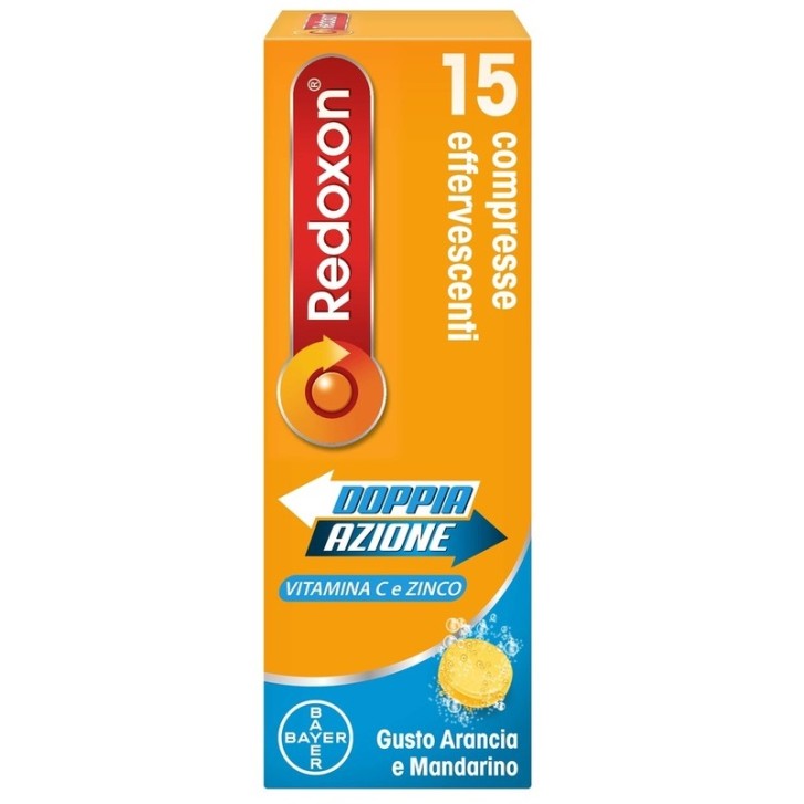 Redoxon Doppia Azione 15 Compresse Effervescenti - Integratore Vitamina C e Zinco