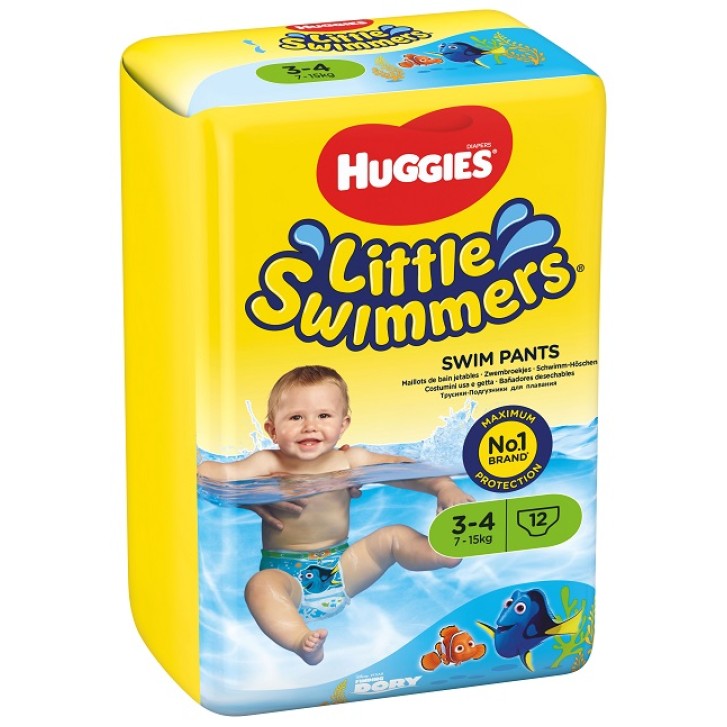 Huggies Little Swimmer Pannolini Costumino Bambini Taglia Medium 7-15 Kg 12 pezzi