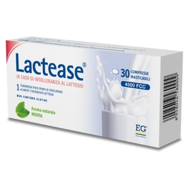 Lactease 30 Compresse Masticabili - Integratore Alimentare Intolleranza al Lattosio