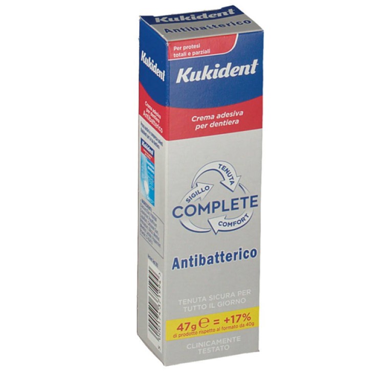 Kukident Complete con Antibatterico Crema Adesiva Protesi Dentaria 47 grammi