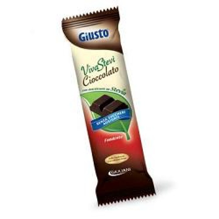 Giusto Senza Zuccheri Aggiunti VivaStevi' Cioccolato Fondente Barretta con Stevia 35 grammi