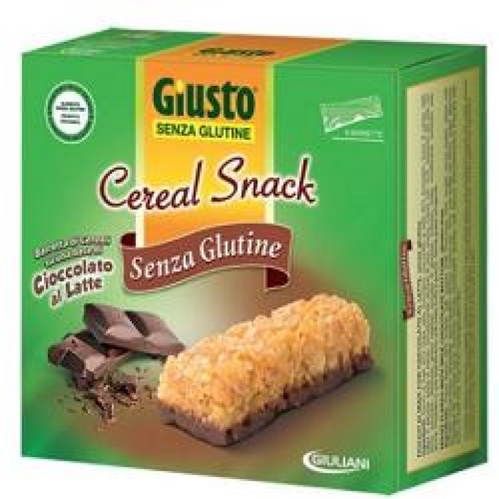 Giusto Senza Glutine Cereal Snack Barretta al Cioccolato Latte Gluten Free 6x25 grammi