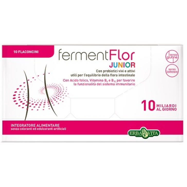 Erba Vita FermentFlor Junior 10 Flaconcini - Integratore Intestinale