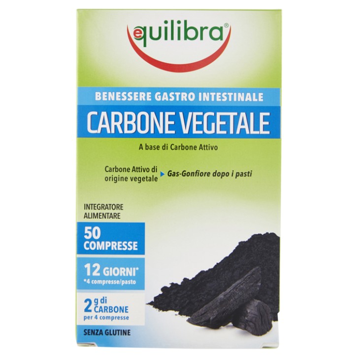 Equilibra Carbone Vegetale 50 Compresse - Integratore Pancia Piatta
