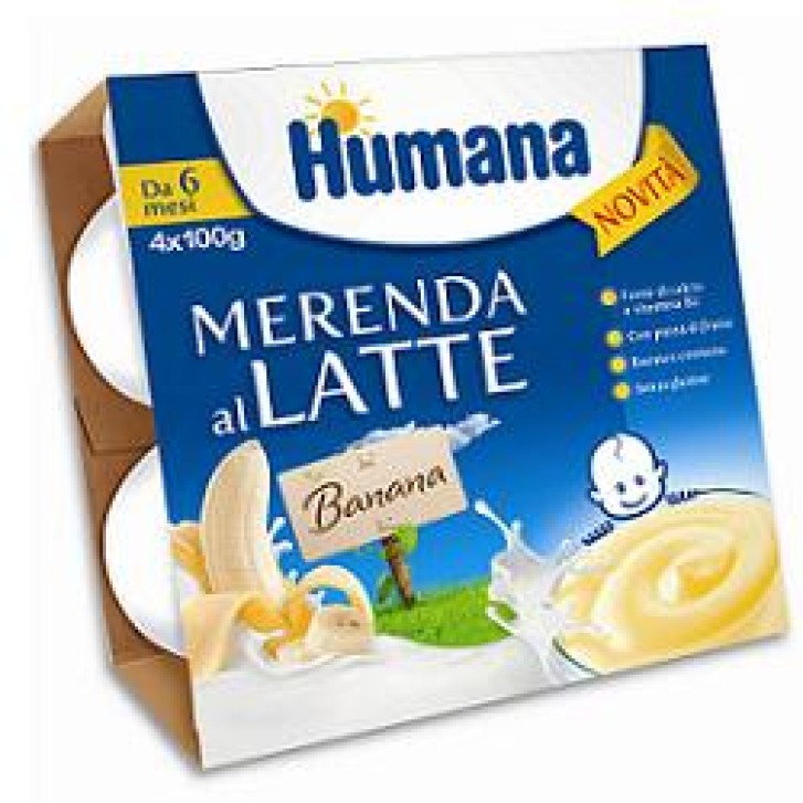 Humana Merenda al Latte Gusto Banana 4 x 100 ml