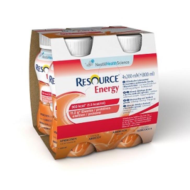 Resource Energy Albicocca Bevanda Ipercalorica Iperproteica 4 x 200 ml