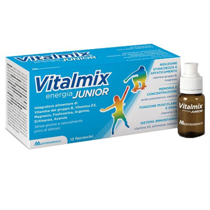 Vitalmix Junior 12 Flaconcini - Integratore di Multivitaminico e Minerali per Bambini