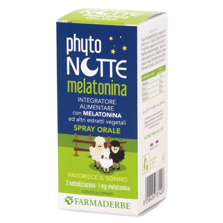 Farmaderbe Phyto Notte Melatonina Spray 30 ml - Integratore Alimentare