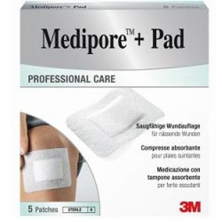 3M Medipore + Pad Medicazione Sterile 10 x 10 cm 5 pezzi