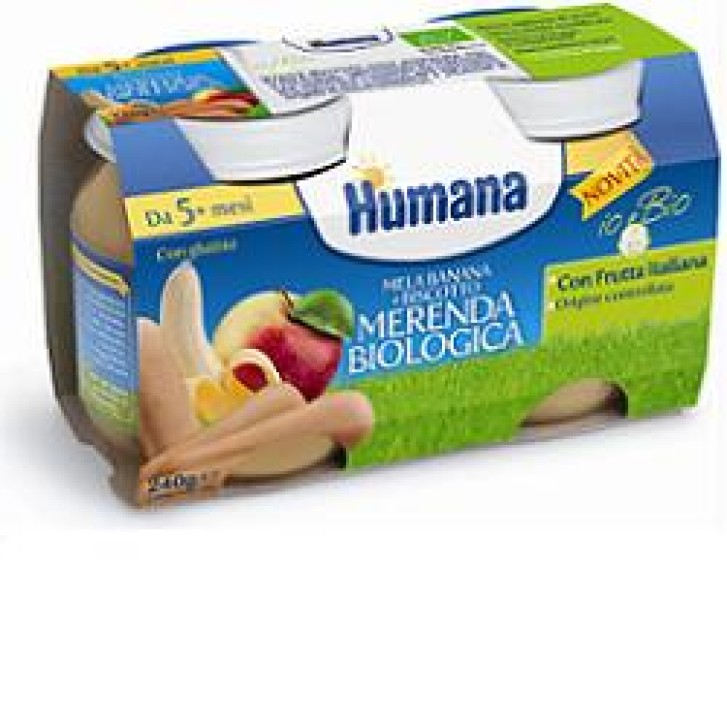 Humana Omogeneizzato Mela, Banana e Biscotto 2 x 120 grammi