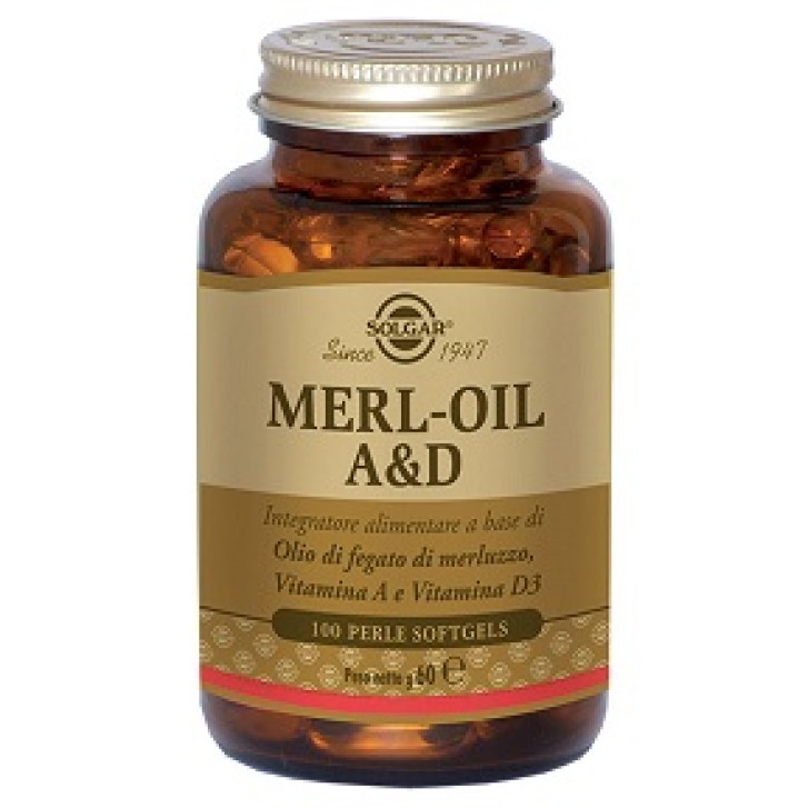 Solgar Mel-Oil A&D 100 Perle - Olio di Fegato di Merluzzo