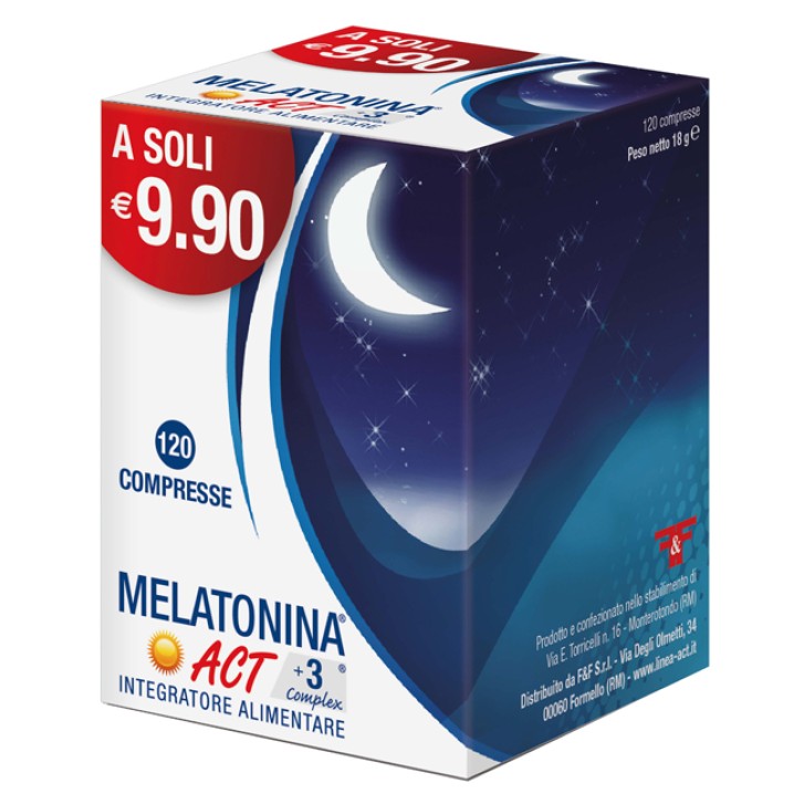Melatonina Act + 3 Complex 120 Compresse - Integratore Sonno
