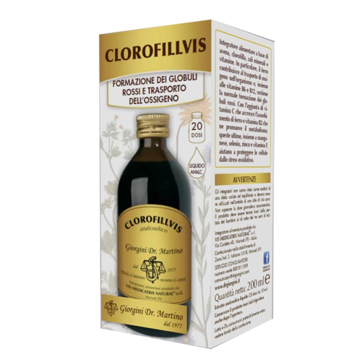 Clorofillvis Liquido Analcolico 200 ml Dr. Giorgini - Integratore Alimentare